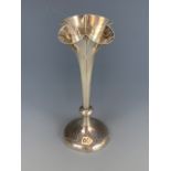 An Edwardian silver bud vase, of quatrefoil section, and slender trumpet form, Horace Woodward &