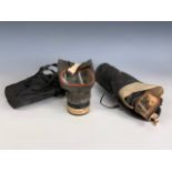 Two Second World War British civilian gas masks in commercial "hand bag" cases