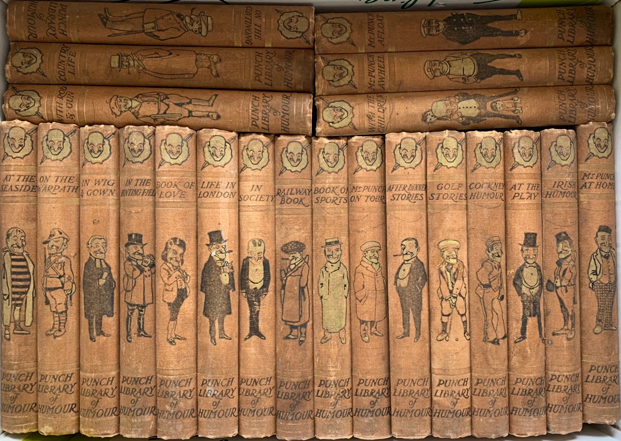 Twenty-three volumes of "The Punch Library of Humour"