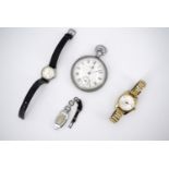 A quantity of watches, including a Waltham pocket watch (a/f), a lady's Omega stainless steel