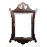 A period mahogany fret mirror, 64 x 43 cm