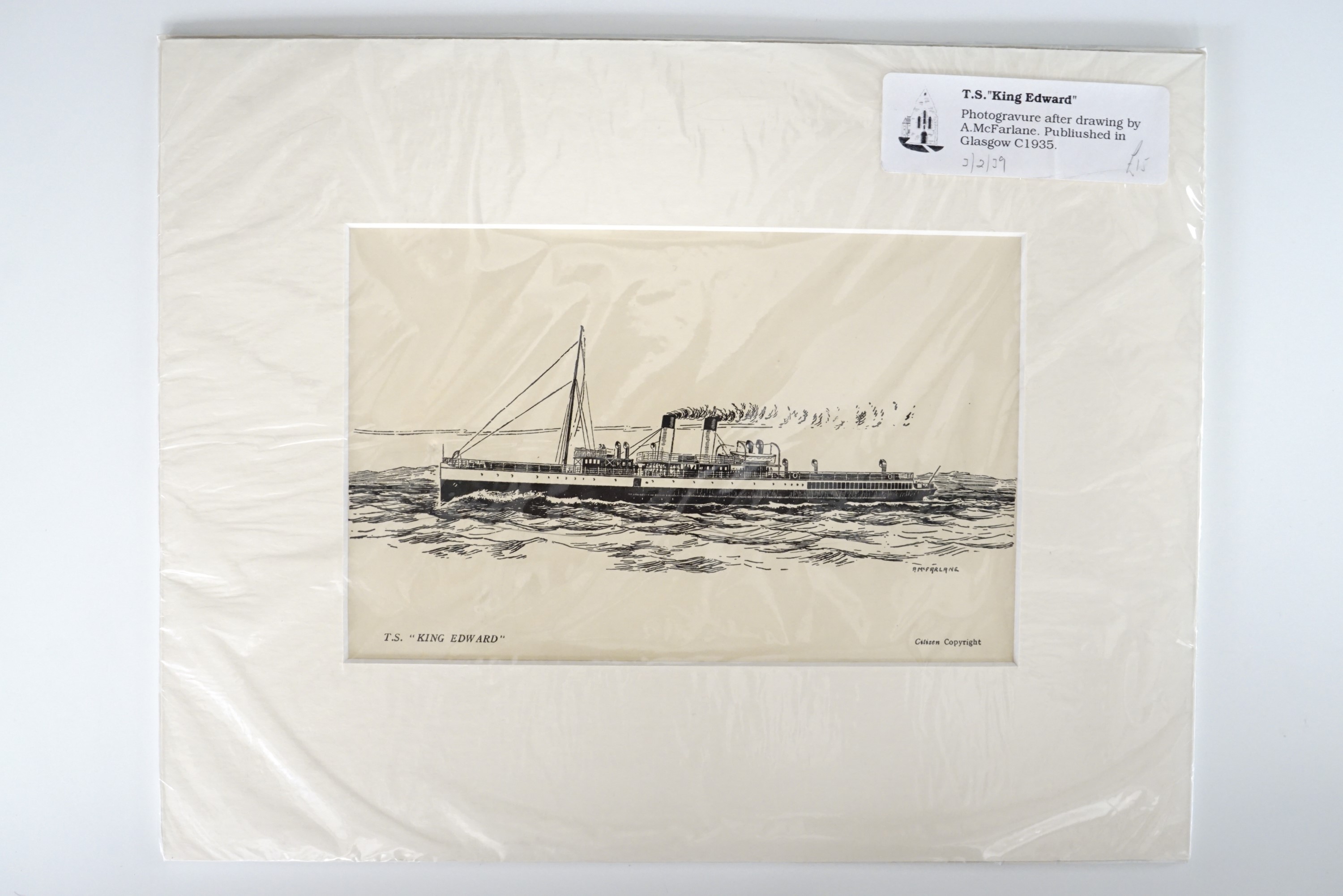 After A McFarlane (20th Century) A series of seven photogravure prints depicting cruise ships, - Image 7 of 7