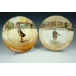 Two Royal Doulton Dickens Ware / Series Ware plates, comprising "Mr Pickwick" and "Mark Tapley",