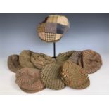 A group of vintage wool flat caps by Christy's and others