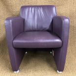 A Valdalpone LongLife hide upholstered armchair