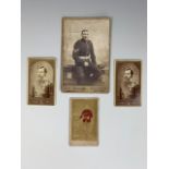 Four Victorian cartes de visite portraying military subjects