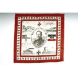A Great War Imperial German patriotic printed cotton head square, 60 cm x 60 cm