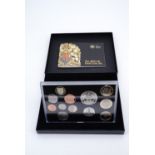 A Royal Mint 2009 United Kingdom Proof Coin set including Kew Gardens 50p / fifty pence piece,