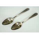 A pair of mid 19th Century Finish white metal table spoons, Carl Fridolf Ekholm, 21 cm, 115 g