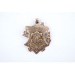 A Victorian 9 ct gold shooting prize watch chain fob medallion, engraved "All England Pigeon