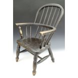 A 19th Century child's Windsor armchair, 64 cm