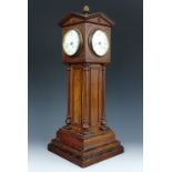A late 19th Century four-faced oak architectural tower-form table clock by Henry Marc, retailed by