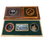 Five Russian space exploration commemorative medallions, largest 7 cm