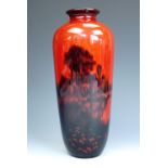 A Royal Doulton Flambe Ware vase, of shouldered form with an everted rim, 30 cm, free from damage