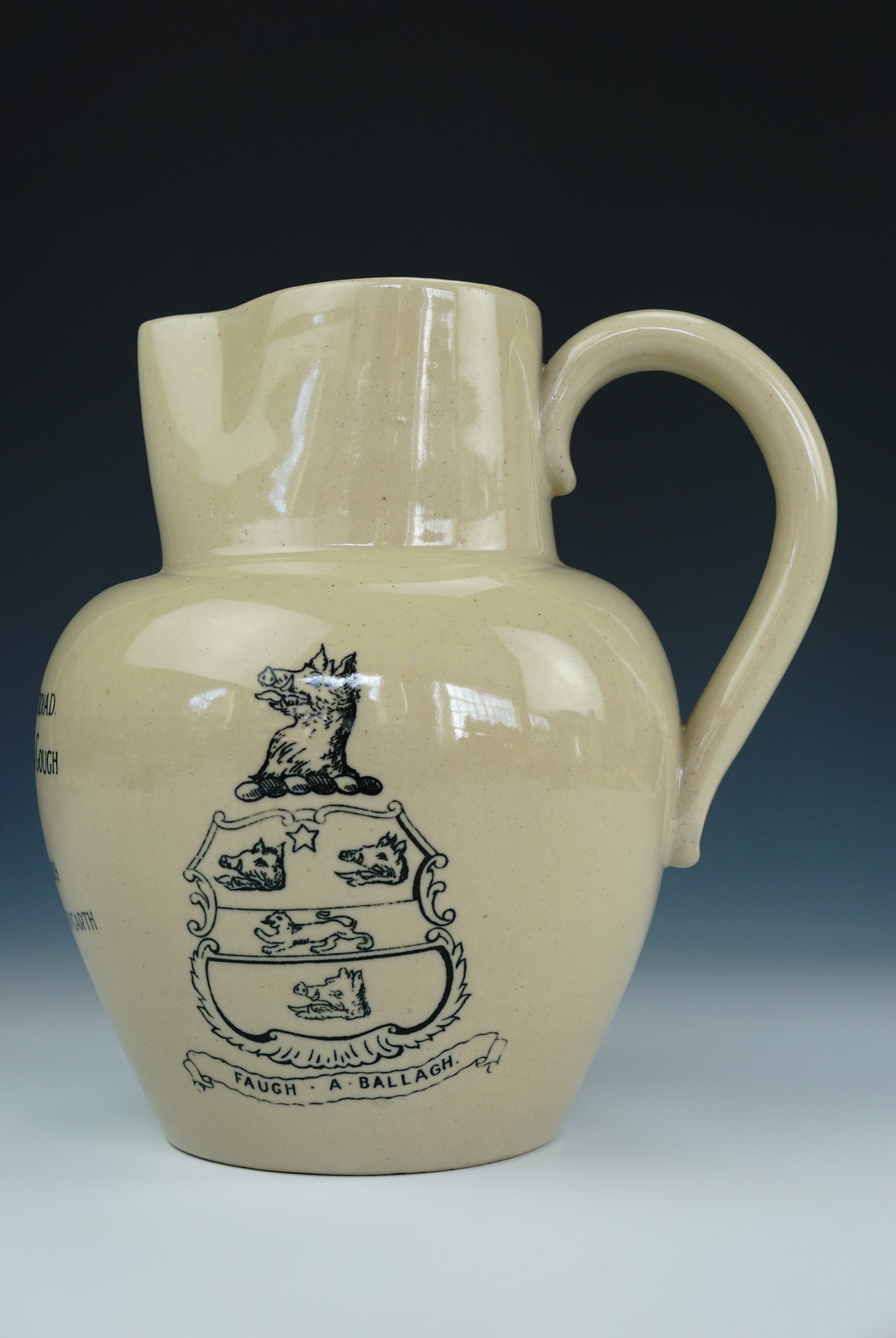 A Bourne Denby Welsh commemorative jug, of shouldered form, with loop handle, cylindrical neck and - Image 2 of 4