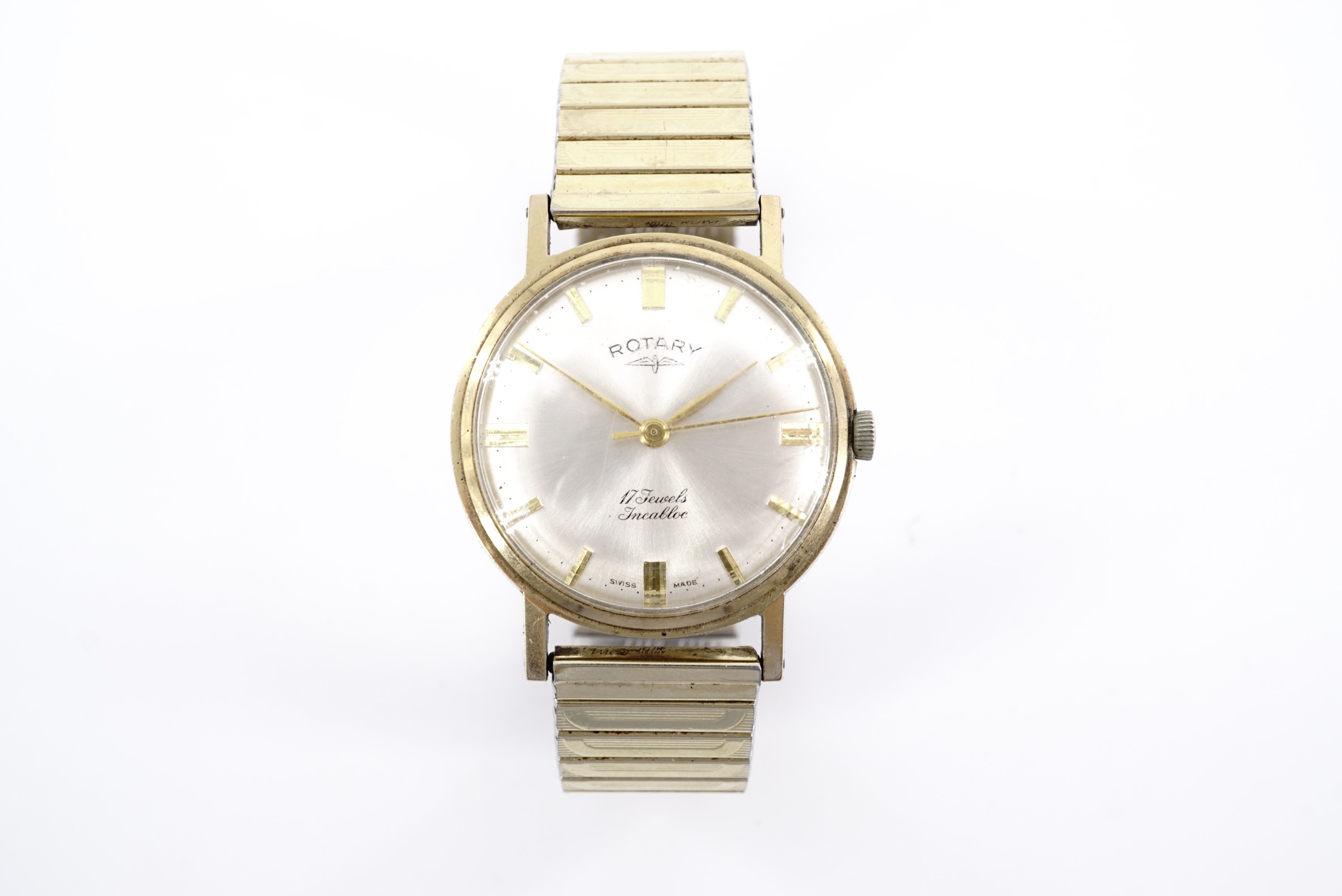 A 1960s Rotary 9 ct gold wristwatch, having a Swiss 17 jewel incabloc manual-wind movement and
