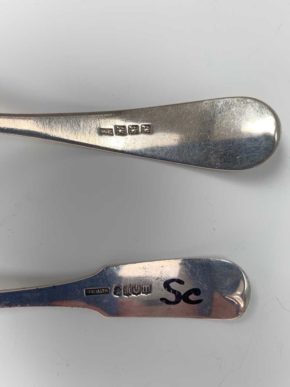 Two Georgian silver dredging / casting spoons, Heron, Edinburgh, 1818, and William Ritchie, Perth, - Image 2 of 2