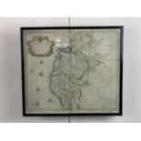 Robert Morden (c. 1650-1703) "Cumberland", antiquarian map, engraved and hand-tinted with