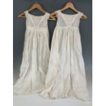 Two early Victorian baby Christening gowns with Ayrshire needlework embroidery, circa 1840