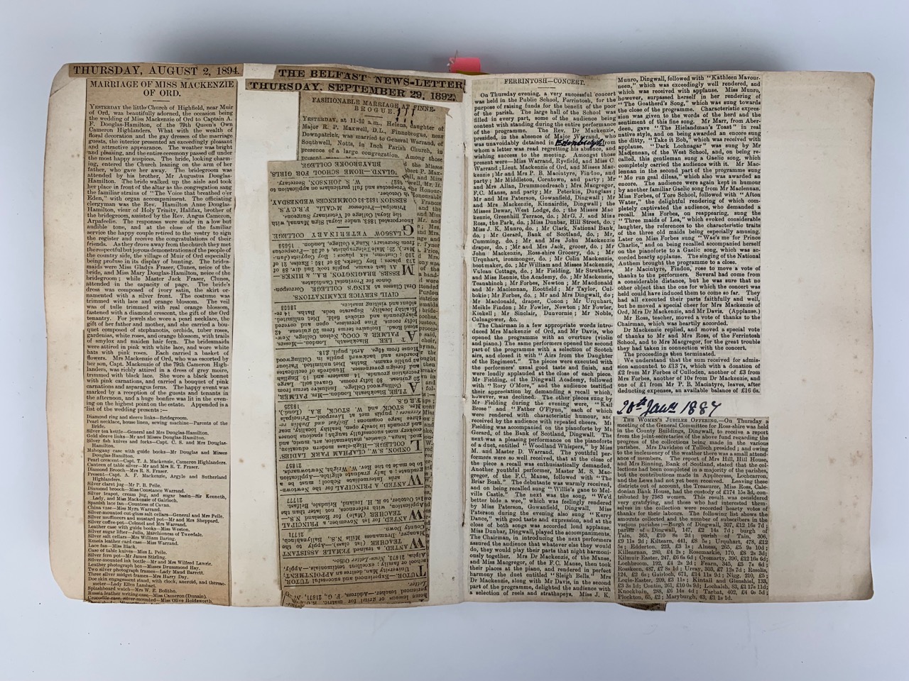 A late 19th Century scrap album containing numerous Highland Scottish newspaper cuttings and