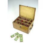 A cased collection of Victorian prepared microscope slide, largely entomological specimens