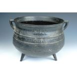 An antique Falkirk cast iron cauldron, 22 cm diameter x 18 cm high
