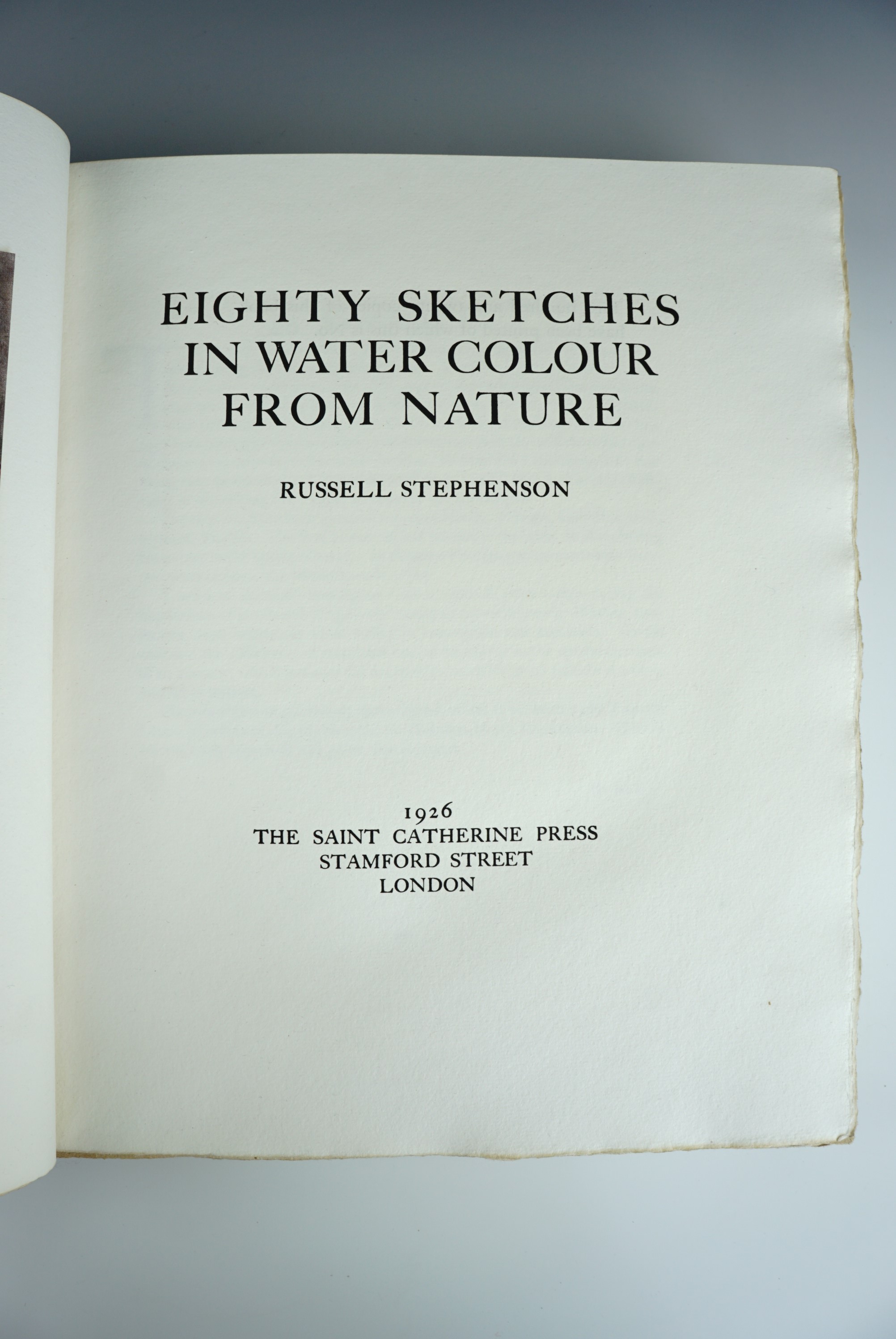 Russell Stephenson, "Eighty Sketches in Water Colour from Nature", London, St Catherine Press, 1926, - Image 3 of 11