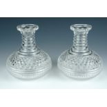 A pair of early 19th Century cut glass carafes, 13 cm