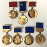 A collection of Soviet space research / exploration commemorative medals