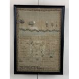 A George III Scottish religious sampler worked by Jenny Douglas Sewed 1797, incorporating verses,