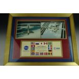 Two official NASA / ESA photographs of the International Space Station, 16 cm x 20 cm, framed with a