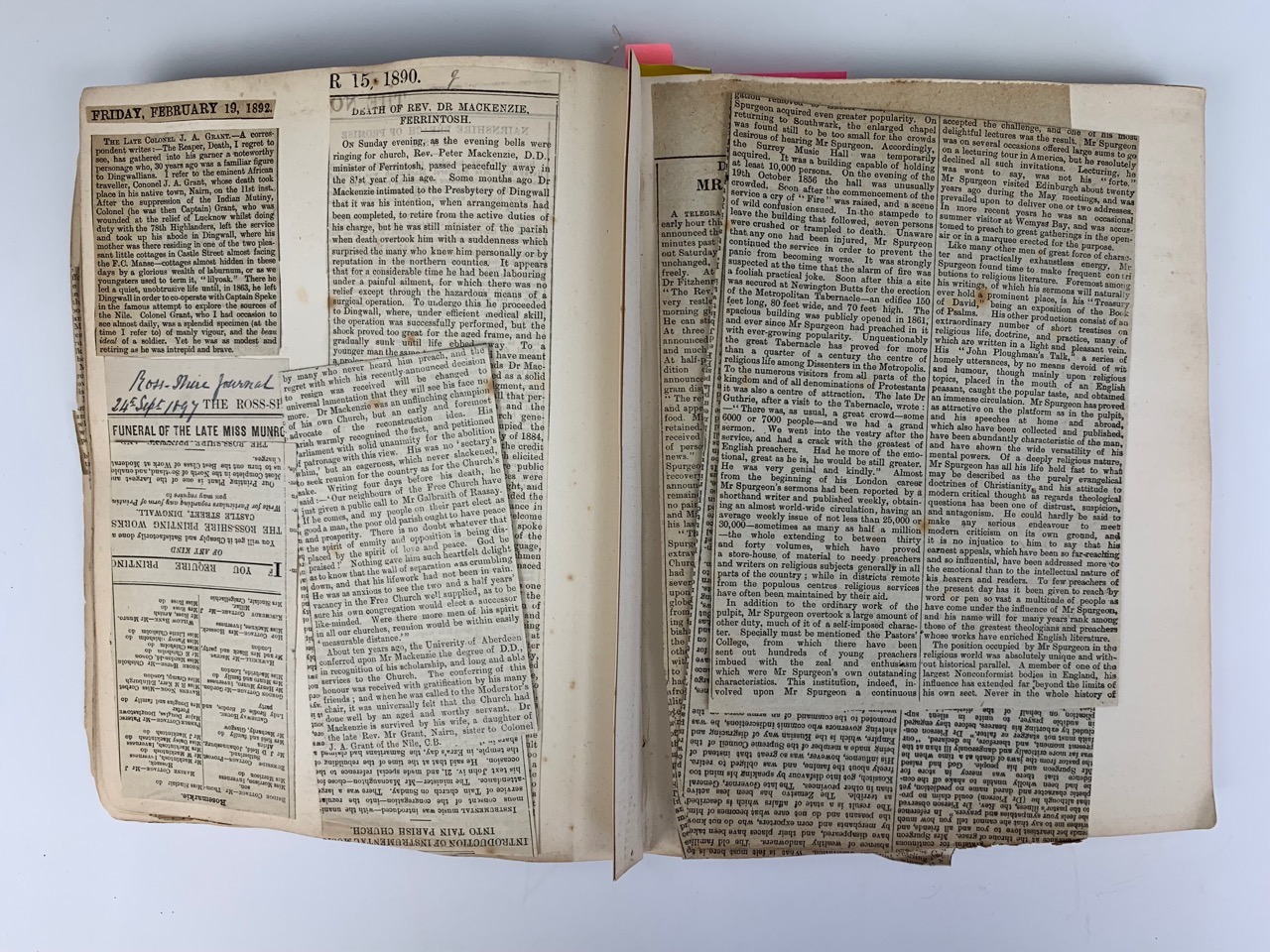 A late 19th Century scrap album containing numerous Highland Scottish newspaper cuttings and - Image 3 of 6