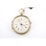 A Victorian 18 ct gold open-faced pocket watch, the enamelled face marked Marine Decimal Chronometer