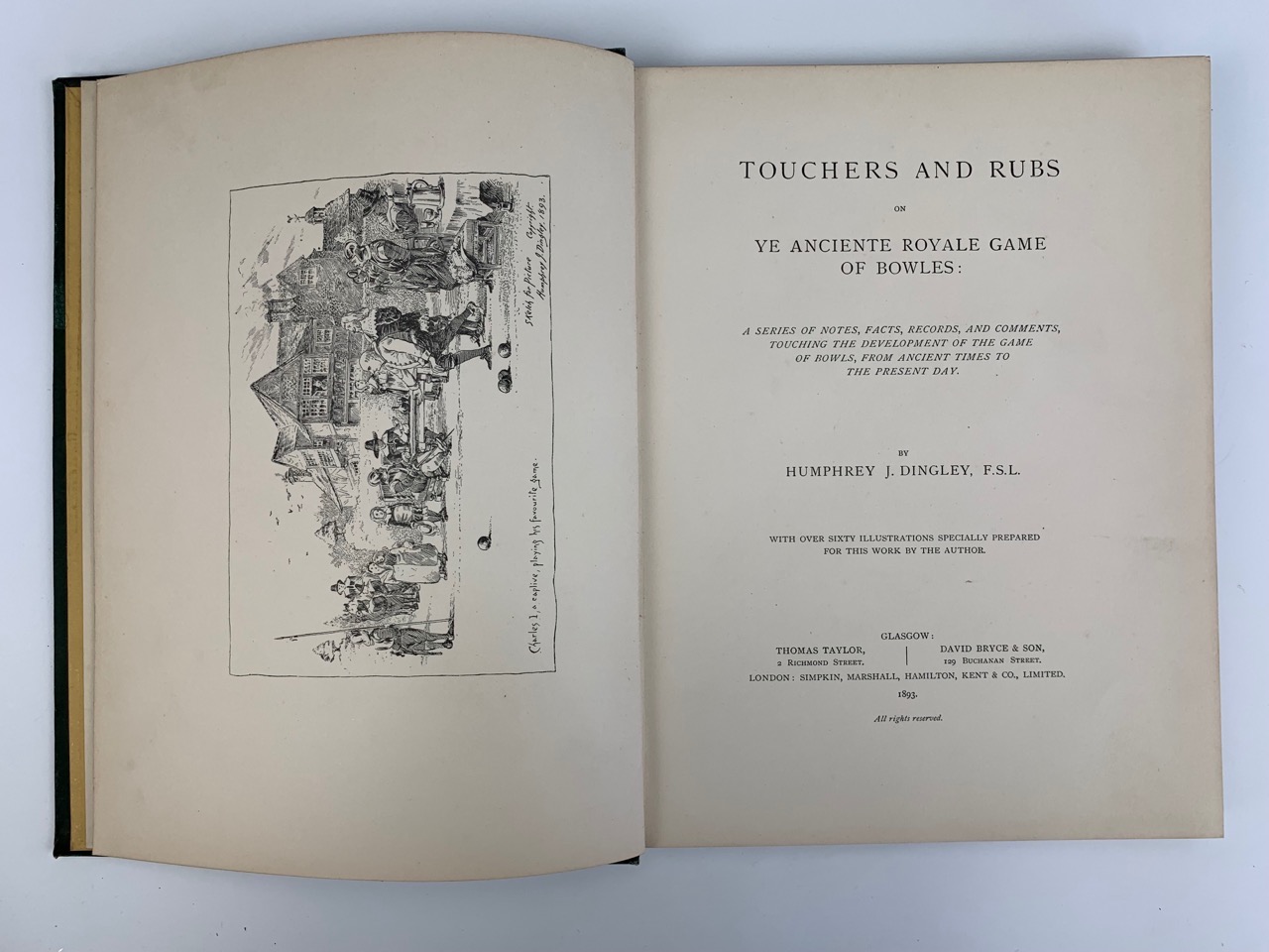 Humphrey J Dingley, "Touchers and Rubs on Ye Anciente Royale Game of Bowles", Glasgow, Thomas - Image 2 of 6