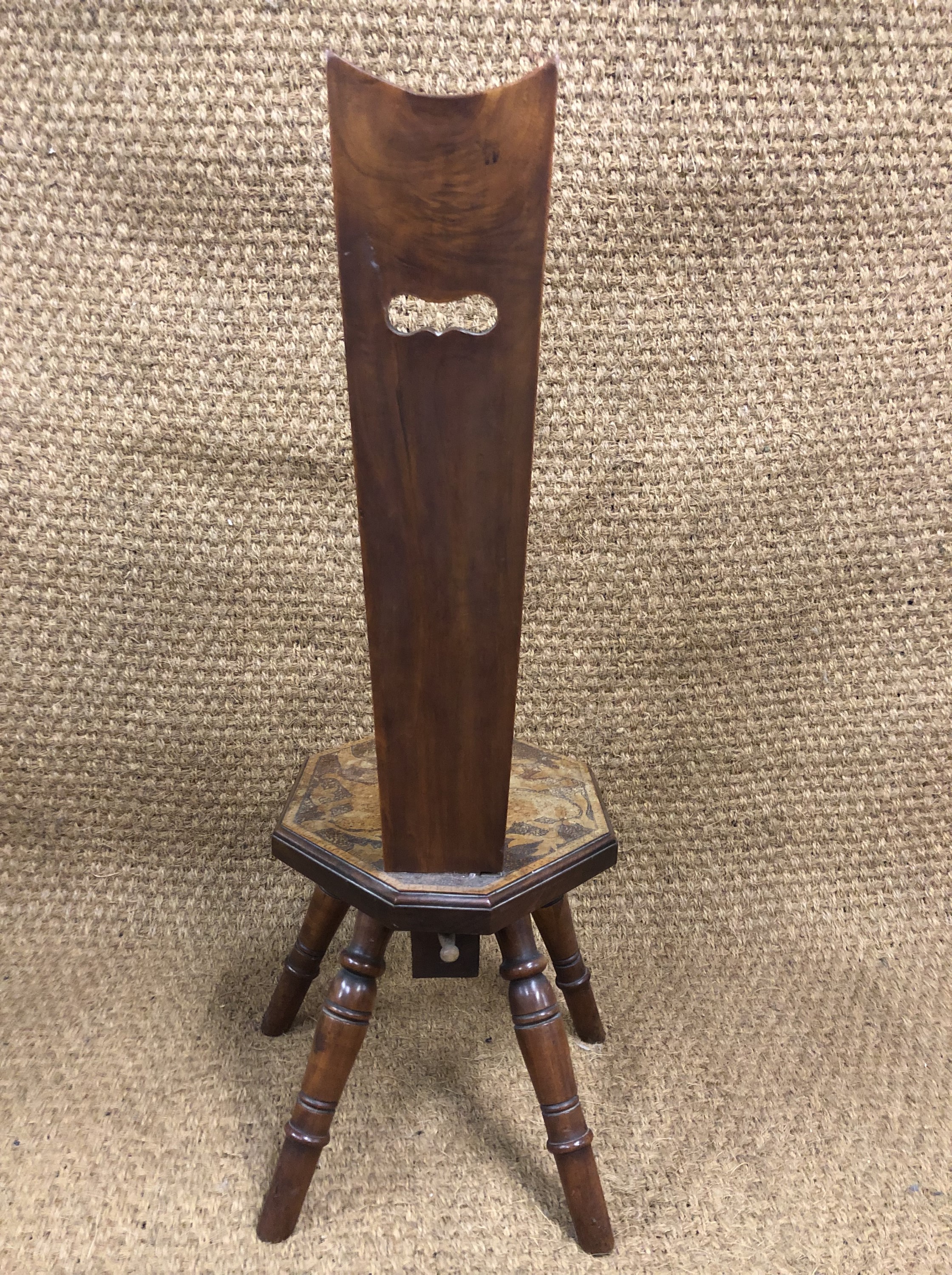 A late 19th Century Arts and Crafts spinning stool, 89 cm - Image 5 of 6