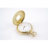 A late Victorian 18 ct gold half hunter fob watch by Barrie of Edinburgh, having a crown-wound pin-