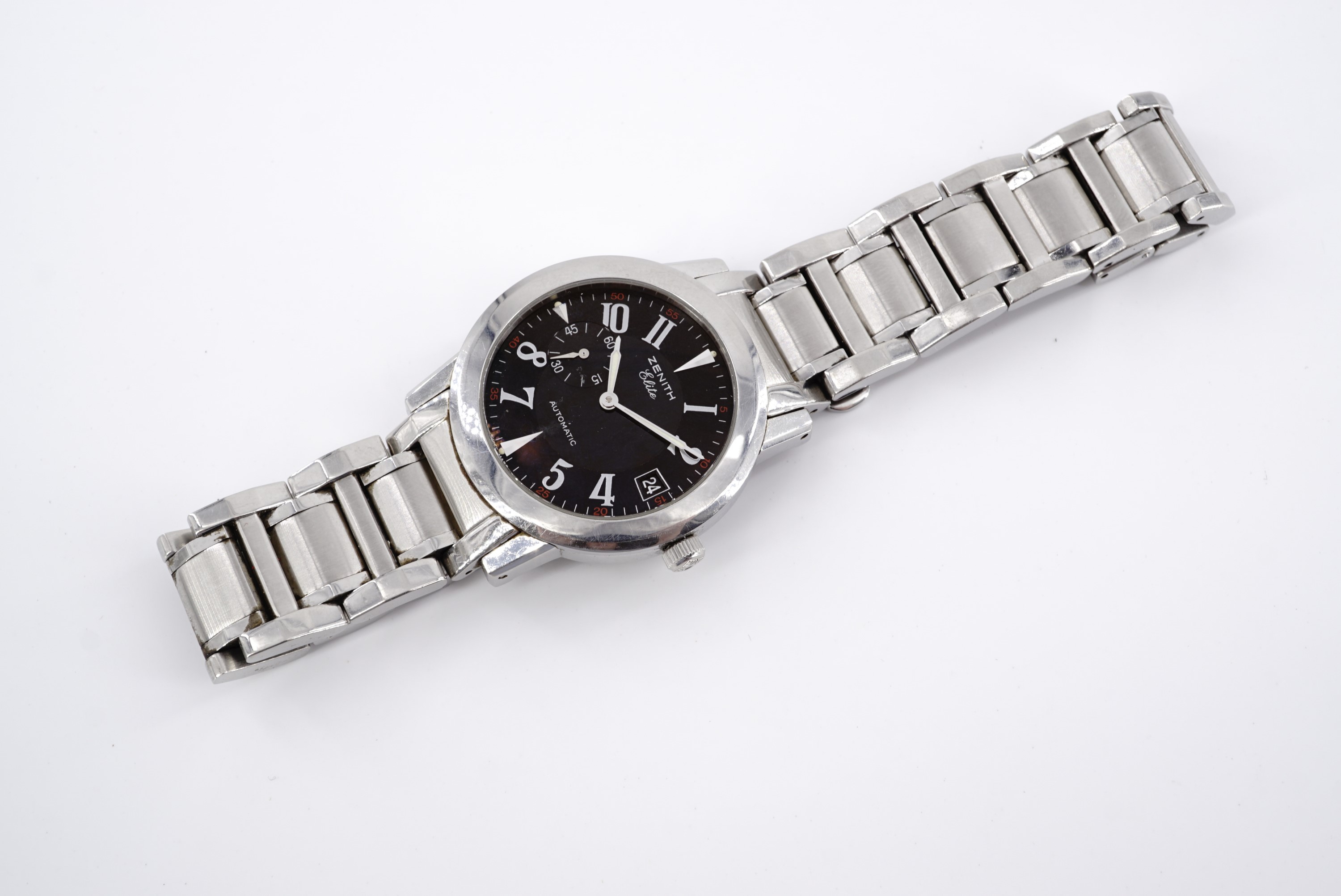 A Zenith Elite Port Royal V stainless steel wristwatch, having an automatic movement and black - Image 2 of 2