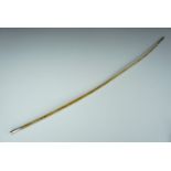 A late 19th / early 20th Century white metal mounted bull's pizzle riding crop, 62 cm