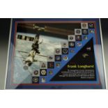 A framed NASA photograph of a space station, mounted together with a number of Space Shuttle