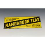 A vintage enamelled sign advertising "Rangaroon Teas", "From the peak of the Darjeeling Tea