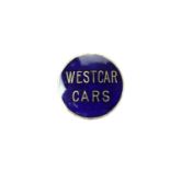 A 1920s Westcar Cars enamelled lapel badge by Fattorini, 38 mm [Strode Engineering Works, Herne,