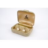 A pair of vintage Ciro pearl earrings, comprising 7 mm pearls set on 9 ct precious white metal screw