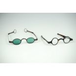 A set of Georgian steel spectacles / sun glasses together with a pair of early 19th Century