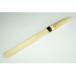 A George V silver-collared ivory paper knife, 44 cm