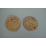 A pair of Great War identity discs
