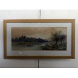 W H Earp (19th Century) A pair of panoramic river views, depicting fishermen on boats, wood