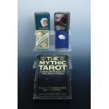 "The Mythic Tarot" book and cards set, together with four sets of promotional playing cards