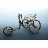 A vintage hand-built scale model tricycle, 42 cm