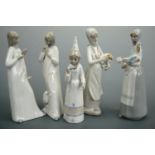 Five Casades porcelain figures