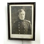 A Great War framed portrait of the Belgian King Albert I, presented in recognition of support of